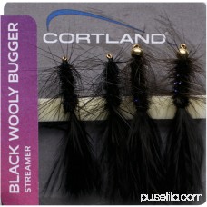 Cortland 4pk Flies Black Wooly Bugger Pattern 555503310